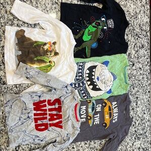 Kids Graphic Long Sleeve T-Shirts - Set of 5